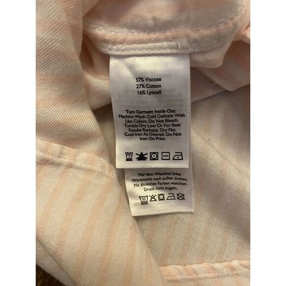 eddie bauer  Women’s striped Pink And White button down Top Size Small - Picture 7 of 7